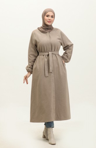Manteau Cachemire Boutons Cachés 3200-08 Beige 3200-08