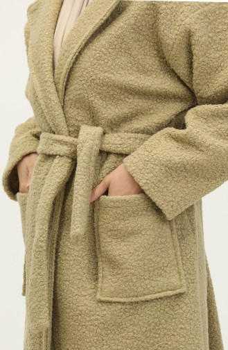 Taschendetaillierte Bouclé-Kappe Grün K302 356