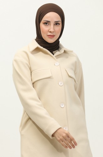 Buttoned Stamped Cap Beige K313 359