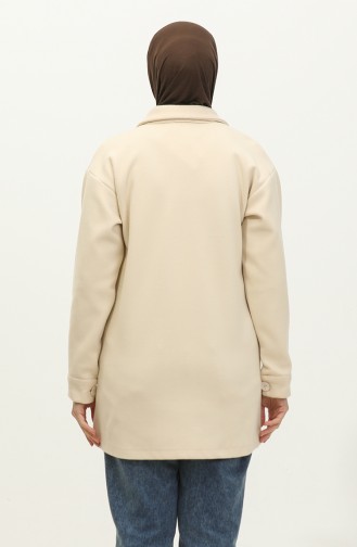 Buttoned Stamped Cap Beige K313 359