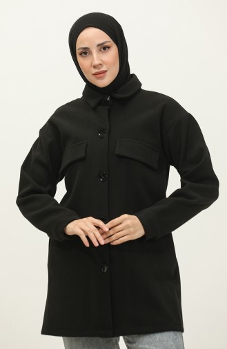 Buttoned Stitched Cape Black K313 360