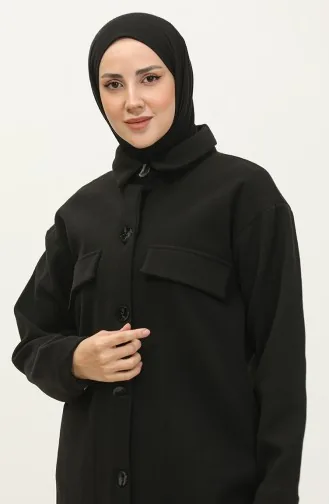 Buttoned Stitched Cape Black K313 360