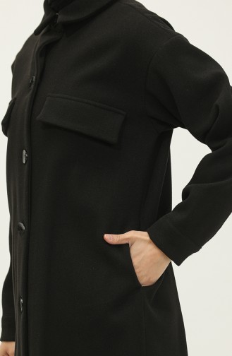 Buttoned Stitched Cape Black K313 360