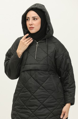 Manteau Matelassé Zippé Noir K311 288