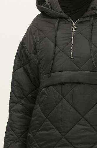 Manteau Matelassé Zippé Noir K311 288