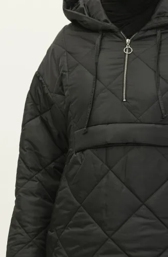 Manteau Matelassé Zippé Noir K311 288
