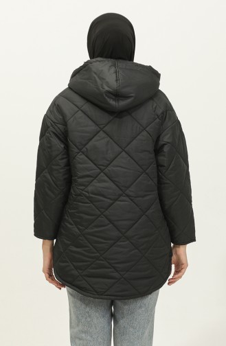Manteau Matelassé Zippé Noir K311 288