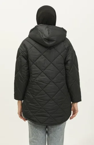 Manteau Matelassé Zippé Noir K311 288