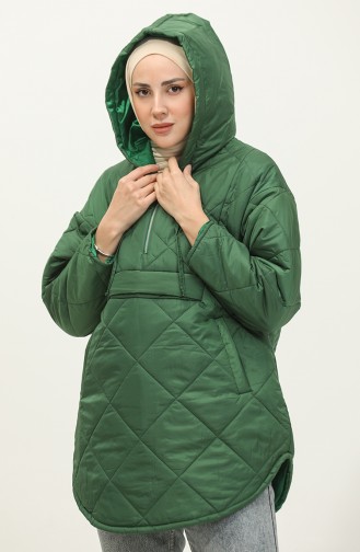 Manteau Matelassé Zippé émeraude K311 289