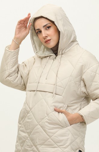 Manteau Matelassé Zippé Beige K311 290