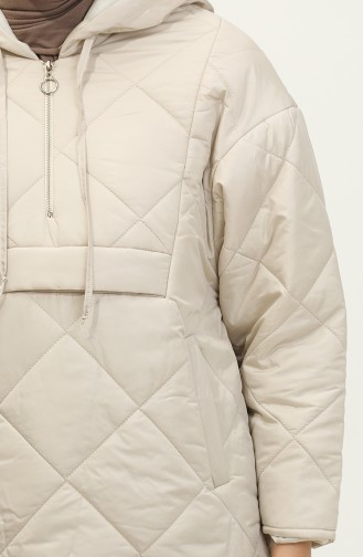 Manteau Matelassé Zippé Beige K311 290