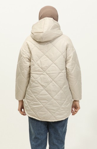 Manteau Matelassé Zippé Beige K311 290