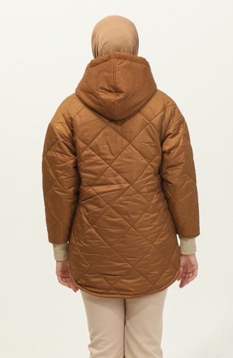 Zippered Quilted Coat Brown K311 292