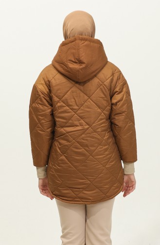 Manteau Matelassé Zippé Marron K311 292