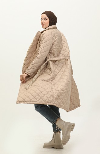 Lined Quilted Coat Beige K307 307