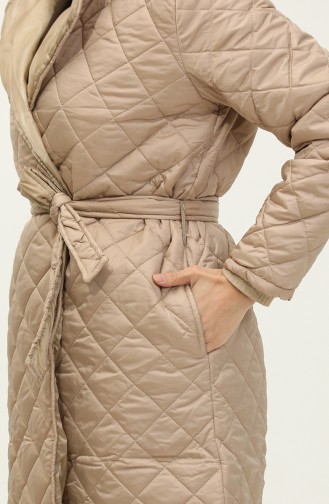 Manteau Matelassé Doublé Beige K307 307