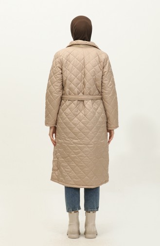 Lined Quilted Coat Beige K307 307