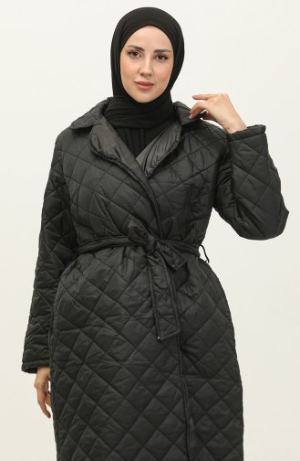 Lined Quilted Coat Black K307 309