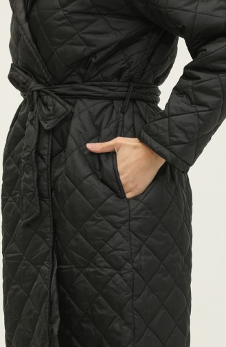 Lined Quilted Coat Black K307 309