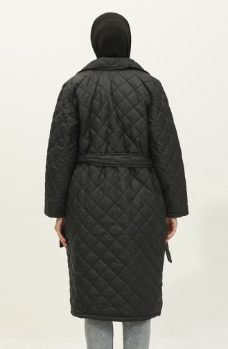 Lined Quilted Coat Black K307 309