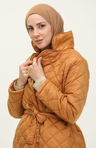 Manteau Matelassé Doublé Marron K307 310