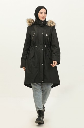 Manteau De Fourrure Noir K202 376