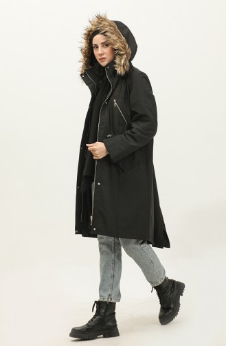 Manteau De Fourrure Noir K202 376