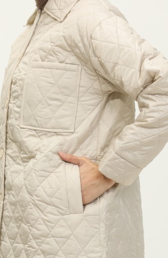 Geknöpfte Puffer-Steppjacke Creme K312 407