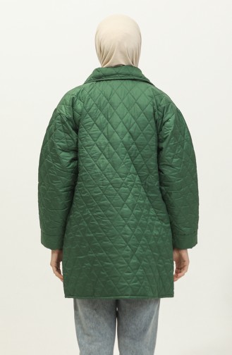 Doudoune Matelassée Boutonnée Vert K312 408