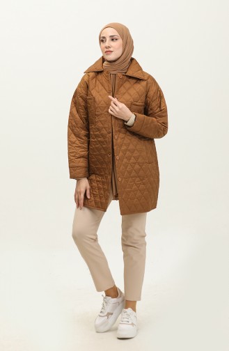 Manteau Matelassé Boutonné Noir K312 411