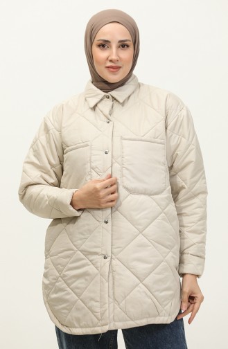 Aufblasbare Steppjacke Mit Druckknöpfen Creme K310 413