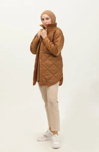 Veste Matelassée Gonflable Bouton Pression Marron K310 415