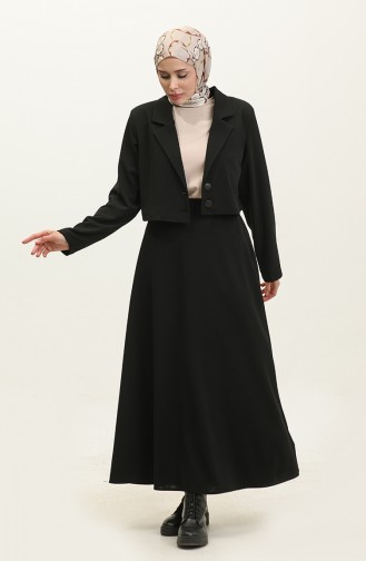 Oyya Scuba Crepe Mini Blazer Jacket Skirt Suit 248501-01 Black 248501-01