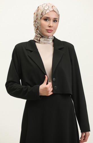 Oyya Scuba Krep Mini Blazer Ceket Etek Takım 248501-01 Siyah