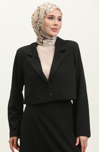 Oyya Tailleur Mini Veste Blazer En Crêpe Scuba 248501-01 Noir 248501-01