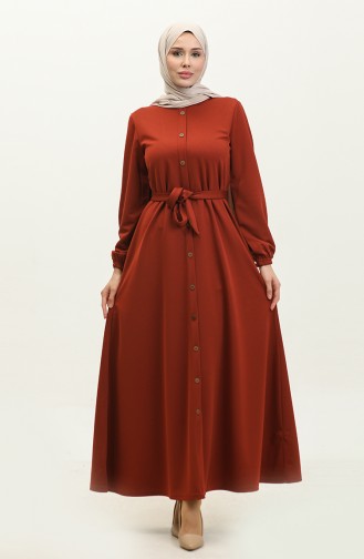 Brick Red Hijab Dress 2052MG.KRT