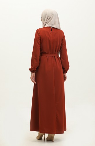 Brick Red Hijab Dress 2052MG.KRT