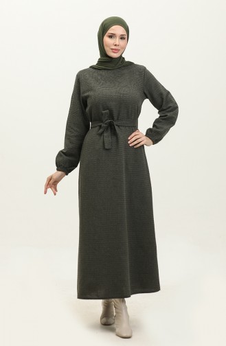  Elastic Sleeve Dress 0307-02 Khaki 0307-02