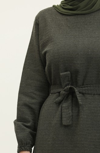  Elastic Sleeve Dress 0307-02 Khaki 0307-02