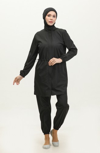 Hijab-Badeanzug mit Tasche 5037-01 Schwarz 5037-01