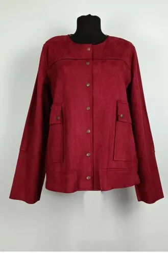 Snap-Wildlederjacke Rot C45 683