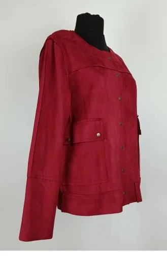 Snap-Wildlederjacke Rot C45 683
