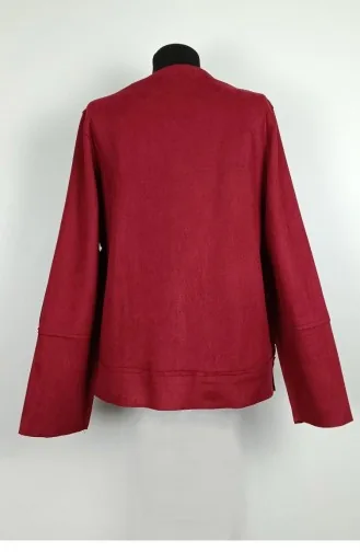 Snap-Wildlederjacke Rot C45 683