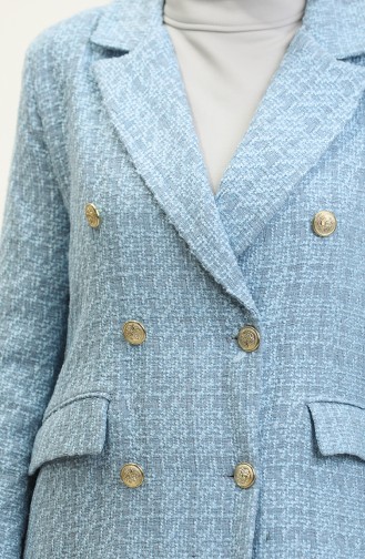Buttoned Hijab Jacket Baby Blue 392