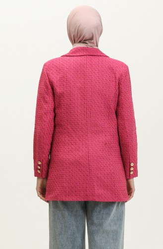 Buttoned Hijab Jacket Pink 399