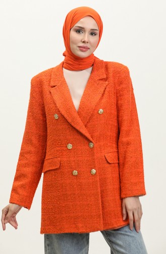 Veste Hijab Boutonnée Orange 400
