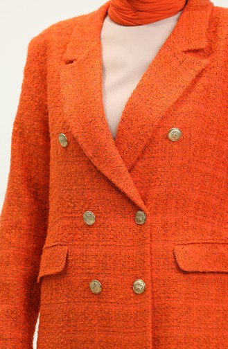 Buttoned Hijab Jacket Orange 400