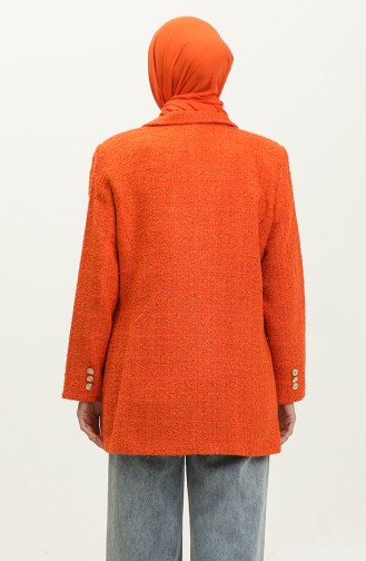 Veste Hijab Boutonnée Orange 400