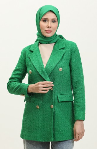 Buttoned Hijab Jacket Green 401