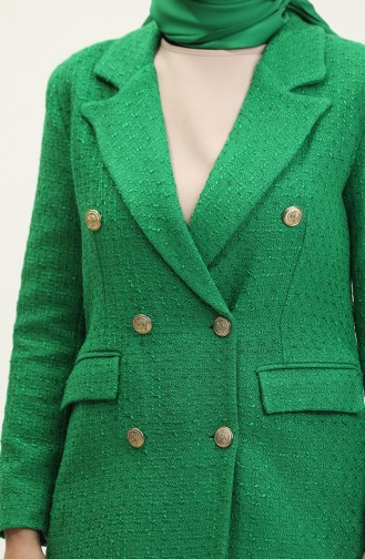 Buttoned Hijab Jacket Green 401